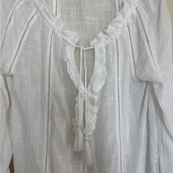 Sundance Artists Dream Blouse Top White Gauzy Sheer Boho Summer Beach Coastal S - Picture 3 of 7